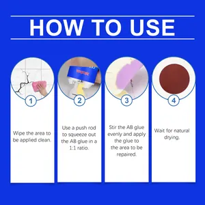 Detailed step-by-step instructions for using Jakehoe ceramic tile repair adhesive