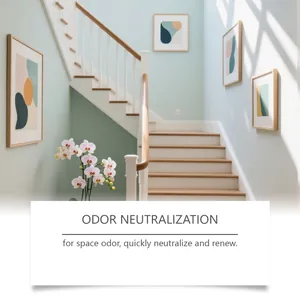 Modern home staircase interior illustrating odor neutralization and fresh air benefits