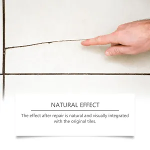 Detail showing natural effect of JAKEHOE tile repair glue on a cracked ceramic surface