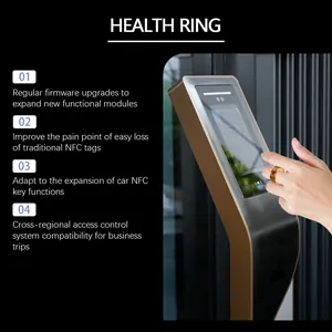 Detailansicht des goldenen NFC-Gesundheitsrings für die Gebäudezutrittskontrolle