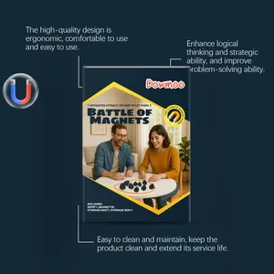 Detail view of Dowmoo magnetic battle game packaging with stones and interactive play description