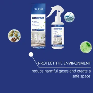 Jue Fish 100ml formaldehyde removal spray bottle with complete product packaging box