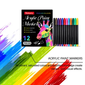 Set de 12 marqueurs à peinture acrylique Noteory aux couleurs vives et saturées