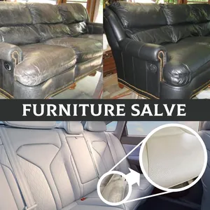 Dettaglio della crema per pelle prima e dopo il restauro su divano e sedile dell'auto.