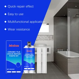 Jakehoe ceramic tile crack repair paste kit with 85g net weight shown in bathroom