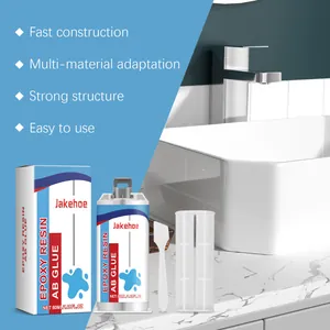 High-strength epoxy resin AB glue set with applicator tools for ceramic tile crack repair