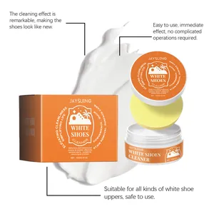 Jaysuing multi-purpose white shoe cleaner kit with cleaning paste and yellow sponge