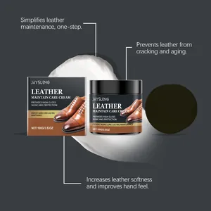 Detailed view of JAYSUING leather maintenance cream with foam applicator sponge