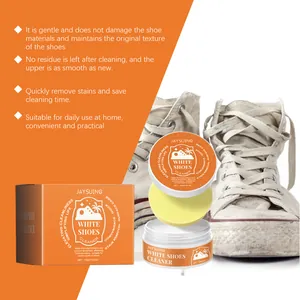 Detail showing multi-functional white shoe cleaning paste for canvas and sneakers