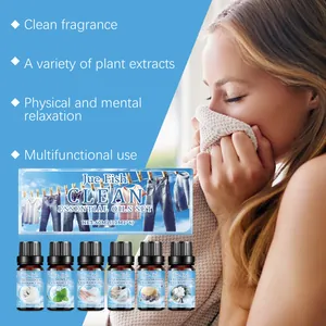 Jue-Fish clean essential oil set including six 10ml glass bottles for home fragrance