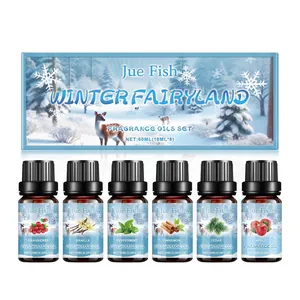 Jue Fish Winter Fairyland fragrance oil set with 6 winter-themed scents for diffusers.