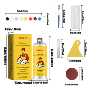 Detailed size specifications for the Jakehoe multifunctional tile stone crack repair kit