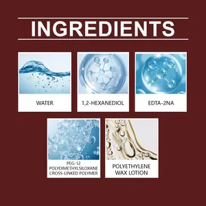 Essential ingredients list for leather care oil featuring wax lotion and polymer details