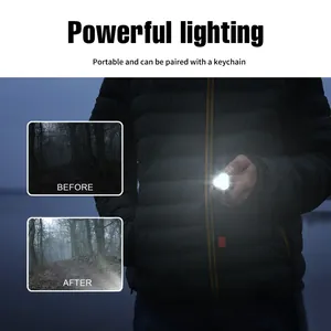 Powerful mini flashlight outdoor lighting effect before and after comparison view