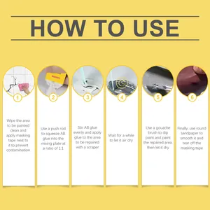 Step-by-step instruction guide for tile crack and marble surface repair kit