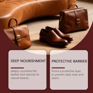 Leather care oil showing deep nourishment and protective barrier for bags and shoes.