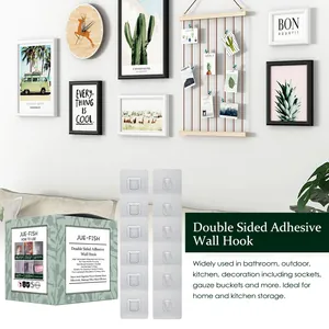 Detailed macro view of Jue-Fish double sided adhesive wall hooks for home storage solutions