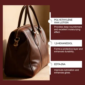 Brunizo leather care oil ingredients including wax lotion for deep nourishment and gloss.