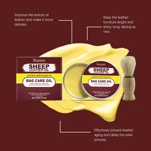 Brunizo sheep leather oil cream for bag care, nourishment and long-lasting leather shine