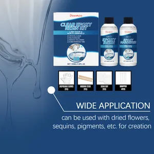 Transparentes Epoxidharz Kit mit Härter, Handschuhen, Holzstäbchen und Mischbechern