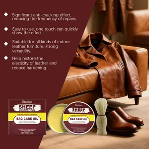 Brunizo sheep leather oil for conditioning and nourishing leather bags and furniture.