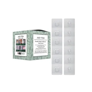 Professional Jue-Fish double sided adhesive wall hooks set with retail packaging box