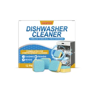 Jakehoe dishwasher cleaner tablets for deep cleaning and descaling, 12 pieces pack.
