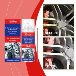 Homoth metal wheel rust remover spray showing before and after cleaning and polishing effects