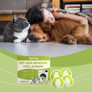 EelJoy pet hair remover for laundry with 4 reusable cleaning balls in use scenario