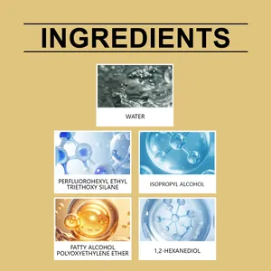 Ingredientes detallados del spray protector de calzado con agua y alcohol isopropílico