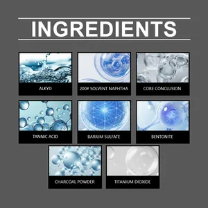 Elenco dettagliato degli ingredienti della vernice antiruggine Jarrary con solventi.