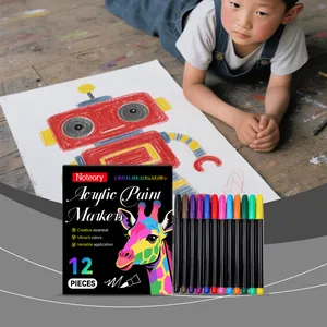 Marqueurs de Peinture Acrylique Multicolores Vibrants à Haute Couverture Stylos Graffiti Durables pour Dessin Coloriage Bricolage Artisanat Set