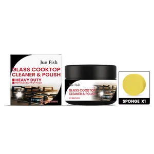 JUE FISH Glass Cooktop Cleaner and Polish kit with cleaning sponge for stove tops