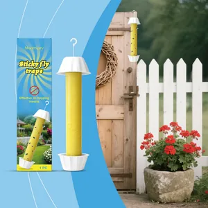 MoonSpry klebrige Fliegenfalle Insektenfänger Detail mit Verpackung und Außeneinsatz