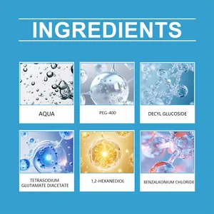 Gedetailleerd overzicht van ingrediënten in masker reinigingsdoekjes voor vlekverwijdering.