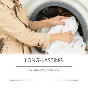 Durable pet hair remover for laundry shown with clothes placed in a washing machine