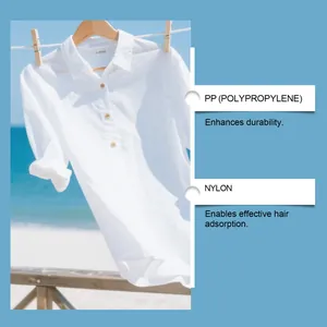 Pet hair remover material detail with PP and Nylon for durability and adsorption