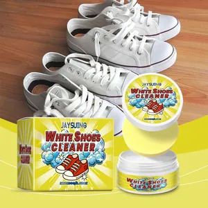 JAYSUING White Shoe Cleaning Cream Mild Decontamination Brightening Maintenance Paste with Sponge for Leather Sneakers