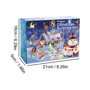 Dimensiones detalladas de la caja del calendario de Adviento de Navidad de 24 días.