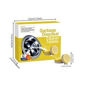 Dimension diagram of 12pcs garbage disposal cleaner tablets for kitchen sink deodorizing