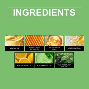 Lista de ingredientes naturales para vela perfumada de citronela con aceites