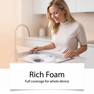 Rich foam coverage effectively cleaning kitchen sink garbage disposal units for home