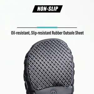 Close-up of the oil-resistant and non-slip rubber sole of professional chef shoes