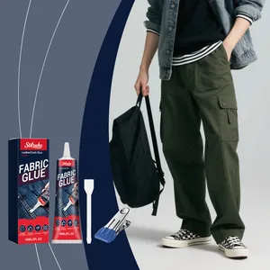 Starker wasserfester Textilkleber Set mit Anwendungsbeispiel für Kleidung