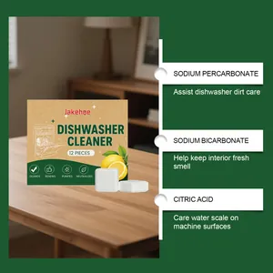Detail showing dishwasher cleaner ingredients like Sodium Percarbonate and Citric Acid