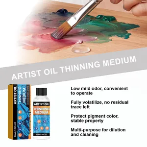Professional odorless oil paint thinning medium and cleaning solvent for artist brushes