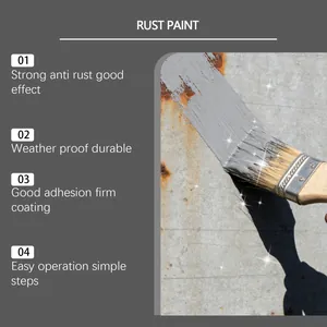 Demonstration of anti-rust paint applied to a rusty metal surface for effective restoration.