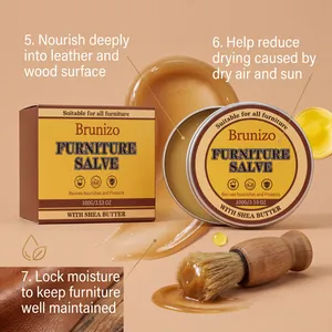 Professional Brunizo furniture salve with wooden application brush and rich cream texture