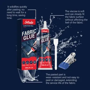 Detailansicht von Stilruhe 60ml wasserfestem Textilkleber mit Schaber und Klammer
