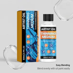 Odorless mineral spirits artist oil thinning medium 80ml shown with outer packaging box